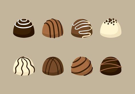 Choco Truffle, Chocolate Logo, Chocolate Candy Recipes, Chocolate Fruit, Chocolate Shop, Game Concept Art, Kawaii Food, Cookie Art, Food Drawing