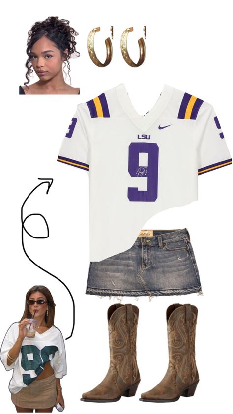 #LSU #Gameday #Tailgate Gameday Outfit Lsu, Lsu Gameday, Lsu Outfits, Lsu Game, College Gameday Outfits, Tailgate Outfit, Football Game Outfit, College Fits, Gameday Outfit