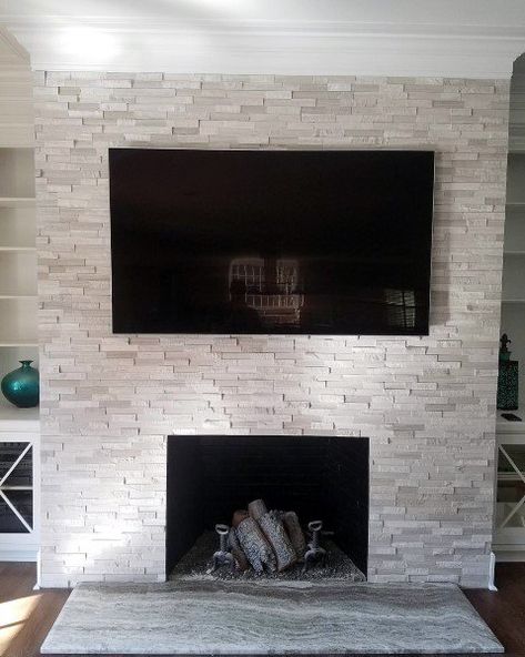 Ideas For Wood Burning Fireplace Tiles Refacing Fireplace Tile, Modern Tiled Fireplace Ideas, Fireplace Ceramic Tile Ideas, Tiled Fireplace Ideas Floor To Ceiling, Wood Fireplace Makeover, Wood Burning Fireplace Ideas, Tile Fireplace Makeover, Ceramic Tile Fireplace, Tile Makeover