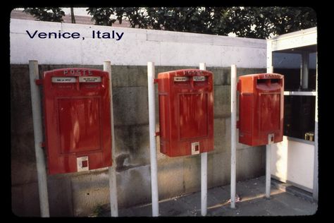 Still in Venice, a set of three two slot boxes. Can you tell which slot to use for which city? Mail Boxes, Post Box, Post Office, Mailbox, Venice, Locker Storage, Home Decor, Home Décor