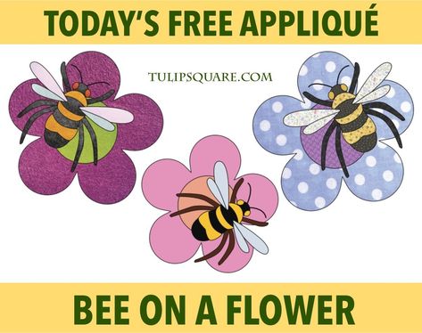 Free Applique Patterns Templates Flower, Hand Applique Patterns Free Printable, Applique Quilts Ideas, Applique Templates Printable Free, Applique Patterns Templates, Free Applique Patterns Templates, Bee On A Flower, Airplane Quilt, Fall Applique