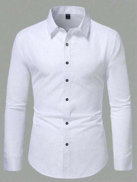 Corporate Shirts Men, White Shirt Outfit For Men, Plain Shirts For Men, White Shirt Dress Outfit, White Long Sleeve Shirt Outfit, Mockup Camisa, White Long Sleeve Shirt Dress, Long Sleeve Shirt Outfits, Corporate Shirts