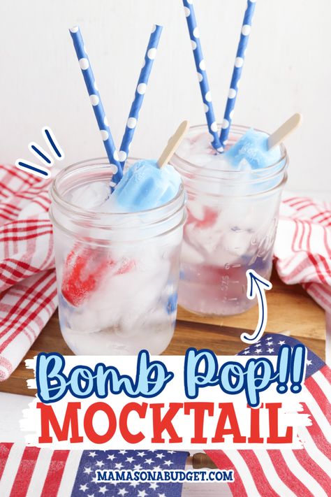 Bomb Pop Drink, Fourth Of July Drinks, Pop Drink, Cranberry Drinks, Texts Funny, Kid Friendly Drinks, Funny Text Memes, Bomb Pop, Drink Recipes Nonalcoholic