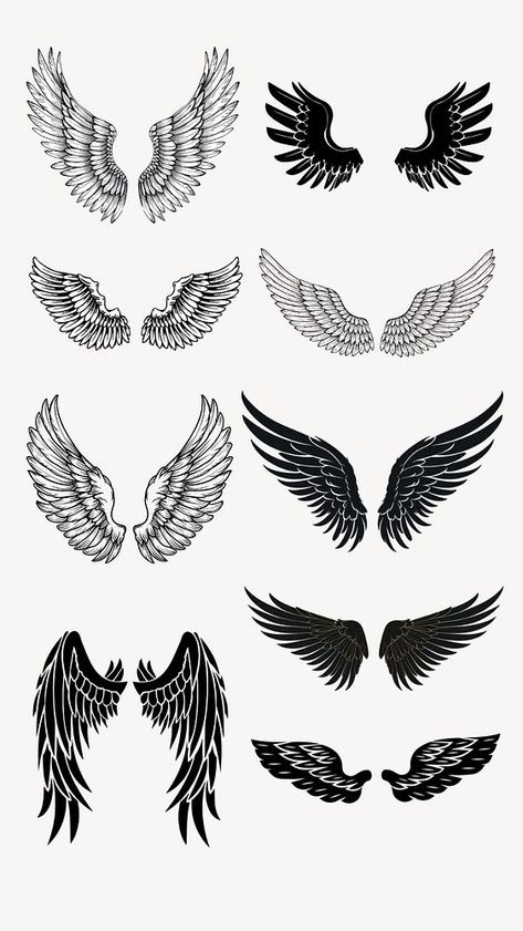 Editable wing illustration design element set | premium image by rawpixel.com / Napas Wing Illustration, Wing Angel, Angel Wings Art, Wings Art, White Wings, Awesome Designs, Angel Art, Free Design Resources, Set Design