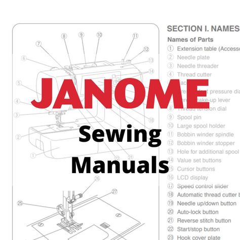 If you have lost your Janome Machine Manual, you can find it here! All of the most current models are available and there is a collection of some retired models as well! Janome Sewing Machine Tutorials, Janome Sewing Machine Models, Janome Sewing Machine, Sewing Machine Repair, Model School, Spool Holder, Memory Crafts, Needle Threader, Extension Table