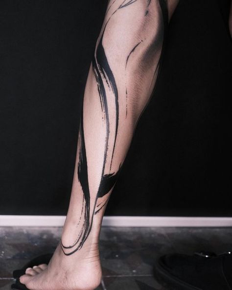 Brush Strokes Tattoo, Abstract Sleeve Tattoo, Chinese Lettering, Feather Tattoo Meaning, Science Tattoo, Abstract Tattoo Ideas, Left Arm Tattoos, Abstract Tattoos, Brush Tattoo