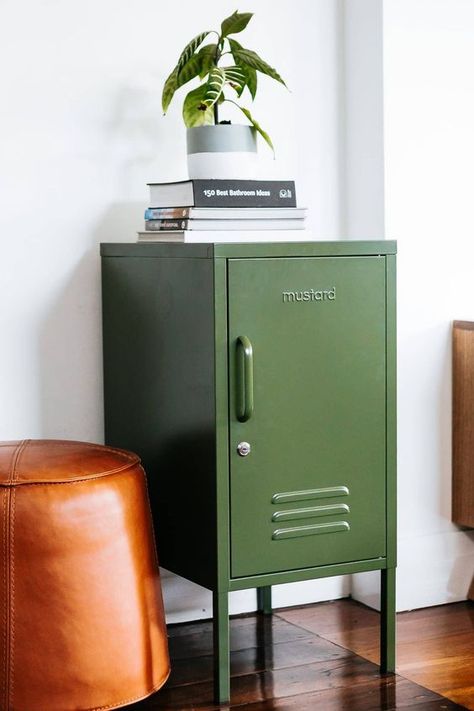 Are colored lockers the new interior design trend? #homeworldfurniture #hawaii #furniture #hawaiistagram #supportlocal #home #homeinspo Mustard Bedding, Bedside Lockers, Mustard Made, Inside Doors, Interior Trend, Stylish Storage, Amazing Bathrooms, Interior Design Trends, Luxury Bedding