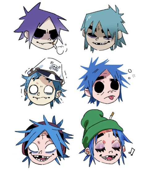 Gorillaz Drawing Easy, 2d Fanart Gorillaz, Gorillaz 2-d, 2d Gorillaz Fanart, 2d Fanart, Gorillaz Art Style, Gorillaz 2 D, 2-d Gorillaz, Gorillaz Fanart