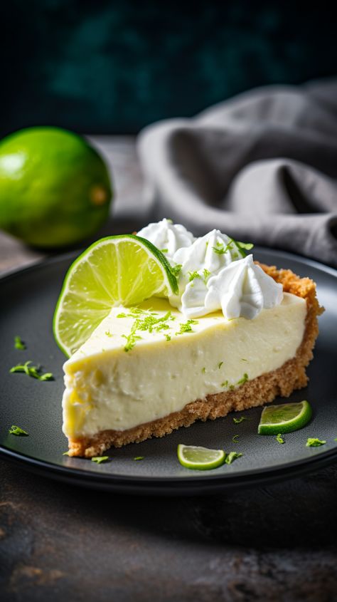 Key Lime Pie [35 Minutes] - Chasety Blueberry Key Lime Pie, Key Lime Pie Plating, Key Lime Pie Photography, Key Lime Pie Aesthetic, Key Like Pie, Homemade Key Lime Pie Recipe, Key Lime Pie Recipes, Classic Key Lime Pie Recipe, Easy Key Lime Pie Recipe