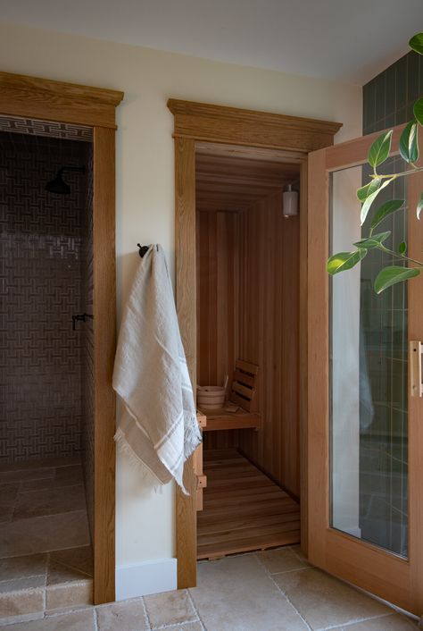 RESIDENTIAL THE SUITE LIFE — Design 4 Corners Sauna Bathroom Ideas, Sauna Bathroom Design, Sauna Shower, Home Spa Room, Wellness Room, Sauna Diy, Nordic Winter, Indoor Sauna, Zen Bathroom