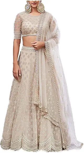 White Georgette Lehenga, Sequins Lehenga Choli, Women Lehenga, Sequins Lehenga, Cotton Saree Blouse Designs, Cotton Saree Blouse, Georgette Lehenga, Bollywood Lehenga, Heavy Work