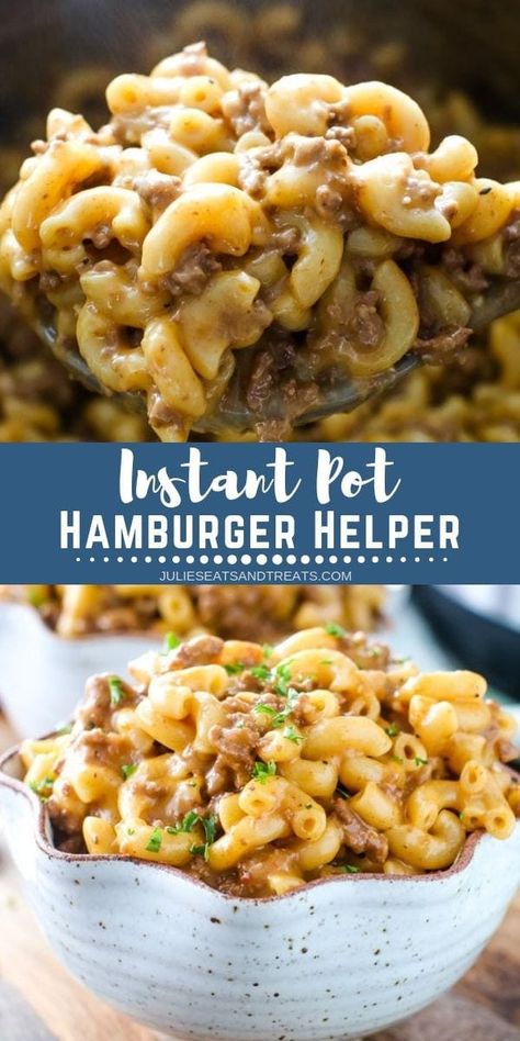 Instant Pot Hamburger Helper, Hamburger Macaroni, Cheeseburger Macaroni, Hamburger Helper Recipes, Resep Pasta, Dinner Family, Pot Recipes Easy, Diner Recept, Hamburger Helper