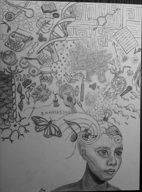 Self-drawn. "Sometimes it feels like I have too many tabs open in my head." Open Head Drawing Art, Head Open Drawing, Open Mind Drawing, In My Head Art, Too Many Tabs Open, Ipad Essentials, Red And Black Wallpaper, Club Poster, Tutorials Drawing