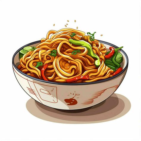 Noodles 2d vector illustration cartoon in white background Noodles Images, Noodle Doodle, Noodle Art, Artsy Background, Food Doodles, Watercolor Quote, Food Cartoon, Food Illustration Art, Cute Food Art