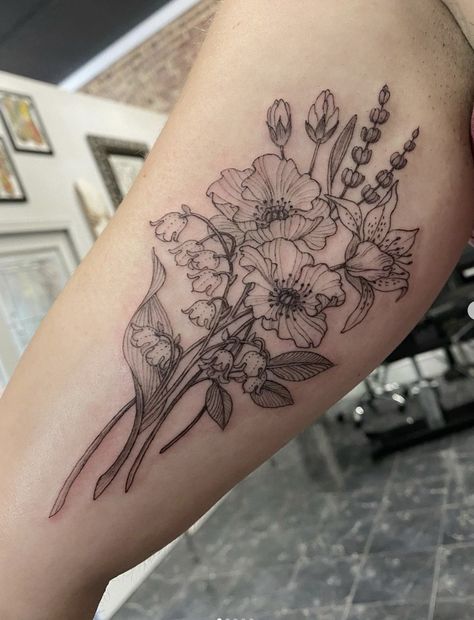 Pansie Tattoo, Pantone Tattoo, Pansy Tattoo, Aesthetic Tattoo Ideas, Violet Tattoo, Unique Tattoo Ideas, 20 Aesthetic, Bouquet Tattoo, Wildflower Tattoo