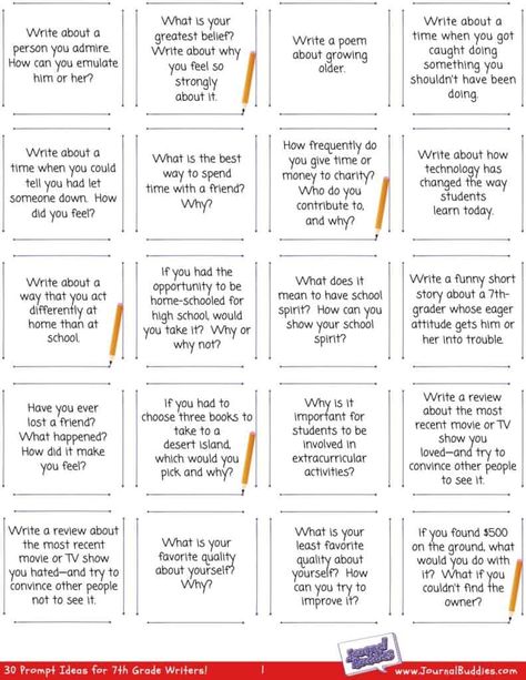 Check out the free writing resources we have for you. Here you will find a 7th-grade printable worksheet pdf, plus writing prompt and journal page pdfs. Use these journal prompts for 7th-graders to help your students better understand their thoughts, clarify their emotions, and articulate their opinions in a healthy, constructive way! Pin - #writingprintables #writingresources #7thgraderesources #middleschoolwriting #journalbuddies #writingideas 7th Grade Writing Prompts, Third Grade Reading Worksheets, Financial Literacy Worksheets, 7th Grade Writing, Free Reading Comprehension Worksheets, Language Arts Worksheets, Daily Writing Prompts, 4th Grade Writing, Social Studies Worksheets