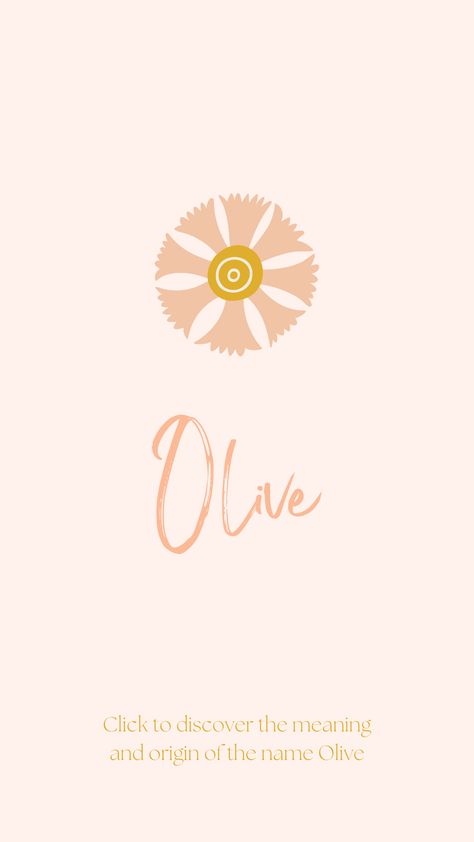 Discover the meaning and origin of the name Olive. Olive Name Meaning, Olive Name, Baby Name Meaning, Uncommon Baby Names, Names For Girls, Unisex Name, Baby Names And Meanings