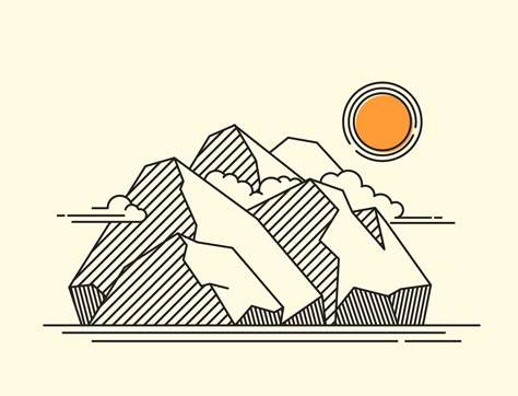 My 20 days Line Illustration Challenge on Behance Visuell Identitet, 심플한 그림, Graphisches Design, Monster Illustration, Geometric Vector, Line Drawings, Abstract Illustration, Affinity Designer, Landscape Illustration