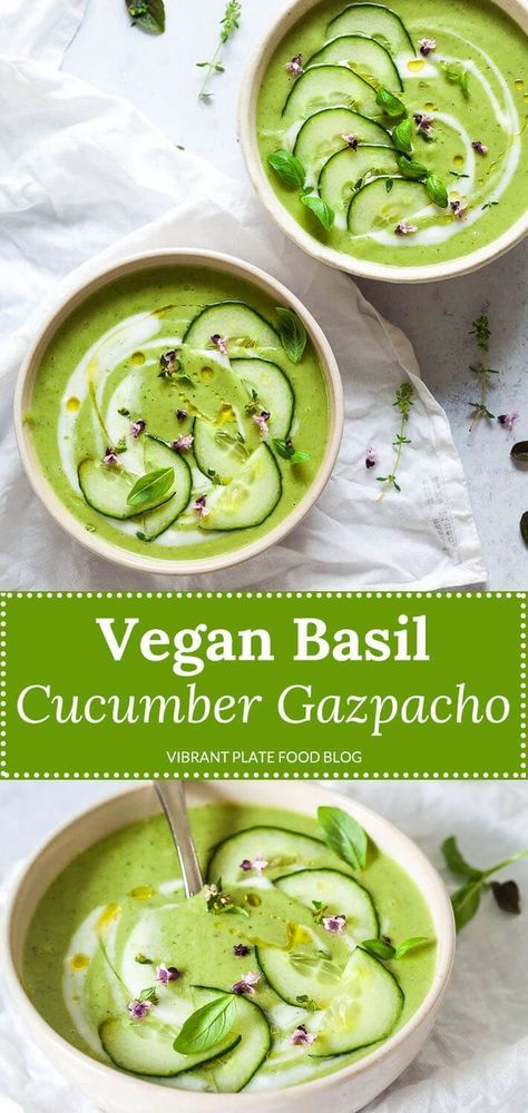 Cucumber Gazpacho, Cold Soup Recipes, Gazpacho Recipe, Chilled Soup, Vegan Soup Recipes, Cucumber Recipes, Vegan Soups, No Cooking, Eat Better