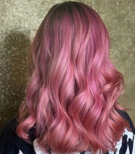 Brown Root Pink Hair, Brown Roots Pink Hair, Pink Hair With Roots, Pink Hair With Brown Roots, Pink Hair Brown Roots, Hair With Brown Roots, Faded Pink Hair, Apartment Stuff, Colourful Hair