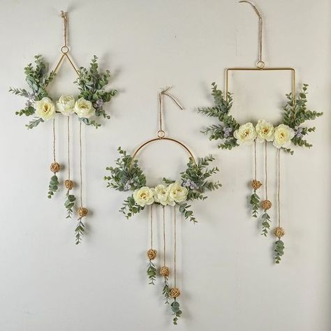 Simpul Makrame, Easy Diy Room Decor, Deco Studio, Wreath Wall, Aesthetic Decor, Floral Nursery, Diy Crafts Room Decor, Deco Floral, Easy Diy Art