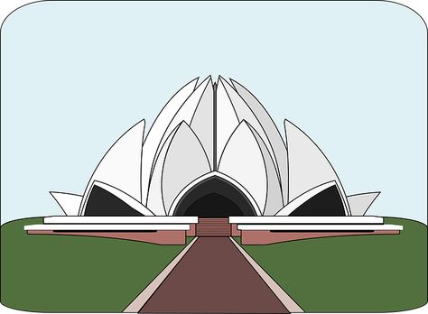 Lotus Temple Drawing, Temple Drawing, Lotus Temple, Temple India, Presentation Boards, Interior Architecture Drawing, Interior Design Sketches, Architecture Design Concept, Temple Design