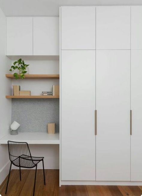 Bedroom Storage For Small Rooms, Tiny Bedroom Design, Minimalist Apartment Decor, Diy Bedroom Storage, Bedroom Built In Wardrobe, White Cupboards, Modern Apartment Decor, Minimalist Apartment, Wardrobe Design Bedroom