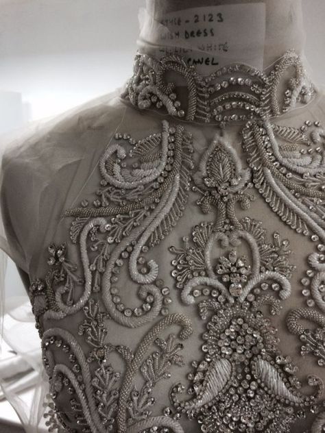 Photo (ZsaZsa Bellagio Tumblr)                                                                                                                                                                                 More Meringue Desserts, Detail Couture, Catherine Deane, Tambour Beading, Haute Couture Embroidery, Tambour Embroidery, Couture Embroidery, Creative Costumes, Chanel Couture