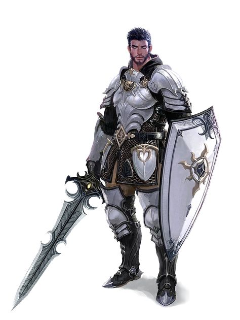 Male Human Armored Sword and Shield Fighter Knight - Pathfinder PFRPG DND D&D d20 fantasy Devotion Paladin, Illustration Fantasy, Heroic Fantasy, Knight Armor, Human Male, Fantasy Male, Fantasy Armor, Armor Concept, Fantasy Warrior