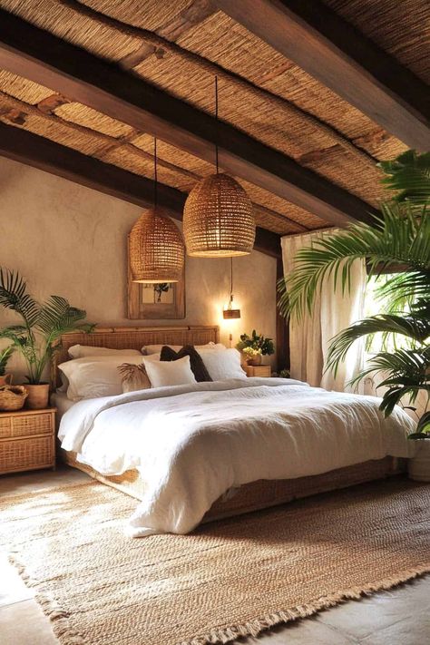 42 Bali Style Bedroom Ideas (Create the Ultimate Tropical Getaway at Home) Bali Style Bedroom, Peaceful Bedroom Decor, Bali Bedroom, Beachy Accessories, Style Bedroom Ideas, Balinese Interior, Oasis Design, Room Makeover Ideas, Bali Style Home