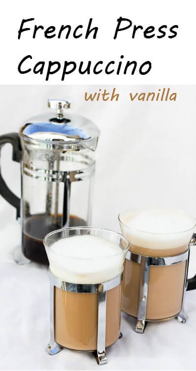 This vegan-friendly French Press Cappuccino is flavored with vanilla extract, topped with frothed milk or coconut milk, and is ready in about 5 minutes! No espresso-maker required. Miguel Lyrics, French Press Coffee Recipe, French Press Recipes, Coffee To Water Ratio, Champagne Taste, Cappuccino Machine, Coffee Press, Frothing Milk, Coffee Recipe