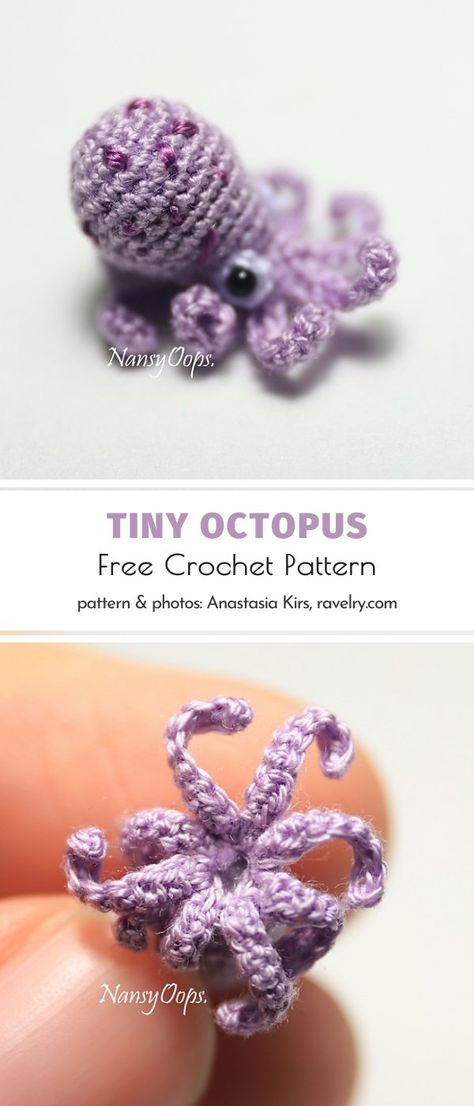 Tiny Octopus, Amigurumi Projects, Octopus Crochet, Octopus Crochet Pattern, Confection Au Crochet, Crochet Octopus, Pola Amigurumi, Crochet Amigurumi Free, Fun Crochet Projects