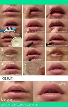 Makeup. Big pouty lips Refreshing Makeup Look, Branding Styles, Makeup Bibir, Diy Lip Plumper, Cool Makeup, Diy Deodorant, Make Up Tutorials, Lip Tutorial, Makeup Hacks Tutorials