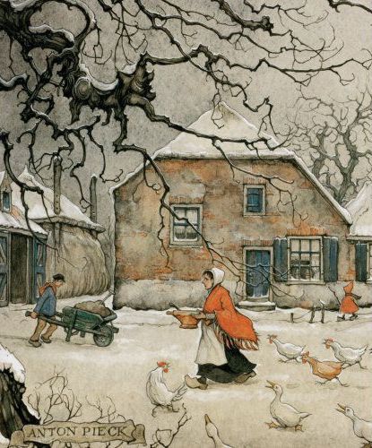 Winter Christmas Scenes, Anton Pieck, Story Books Illustrations, Winter Illustration, Dutch Painters, Amazing Drawings, Dutch Artists, Winter Art, The Fairy