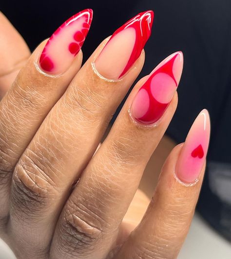 Red Abstract Nails, Pink Flame Nails, Brown Acrylic Nails, Shine Nails, Cute Acrylic Nail Designs, Nails Desing, Minimalist Nails, Luxury Nails, Fire Nails