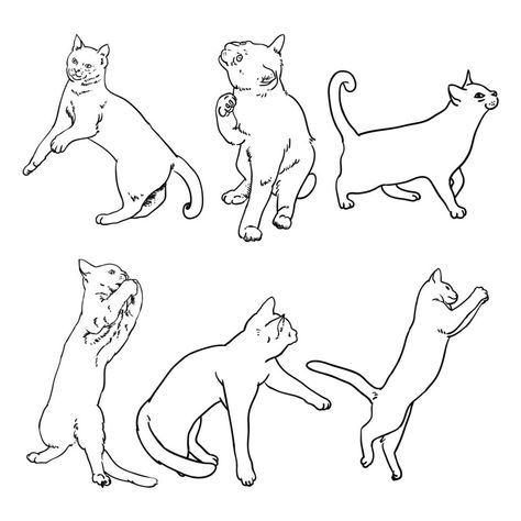 Coolest Drawings, Cat Line Drawing, Line Drawing Images, Kitten Drawing, Tattoo Outline Drawing, Vector Art Design, Cat Sketch, Simple Line Drawings, Cat Stands