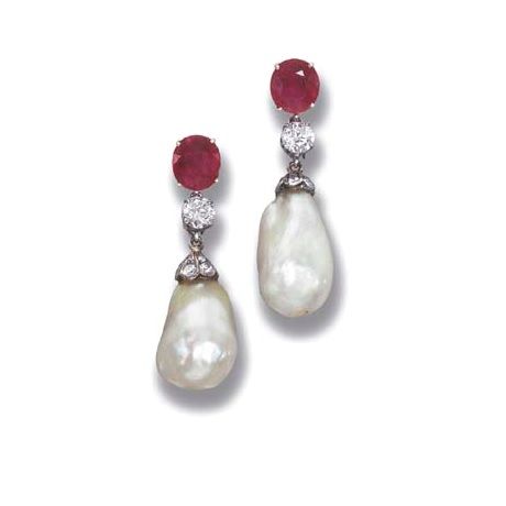 Baroque Pearls Earrings, Ruby And Pearl, Pearls Earrings, Diamonds Jewelry, Gothic Earrings, Baroque Pearl Earrings, Stunning Jewellery, Girly Art, Baroque Pearls