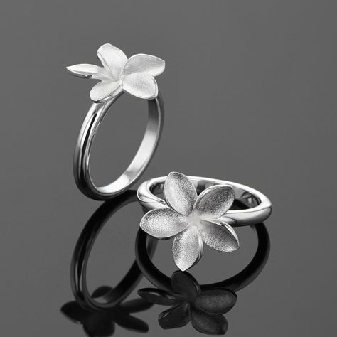 Frangipani Jewellery, Unique Sterling Silver Jewelry, Silver Jewelry Design, Tropical Flower, Local Produce, Flower Lover, Tropical Flowers, Mauritius, Jewellery Making