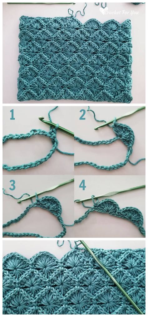 Bavarian Stitch Crochet Blanket, Crochet Shell Stitches Patterns, Bavarian Stitch Crochet Pattern, Bavarian Crochet Stitch, Shell Stiches Crochet Diagram, Bavarian Crochet Patterns Free, Crochet Bavarian Stitch, Crochet Stitch Ideas, Lacy Crochet Stitches Free