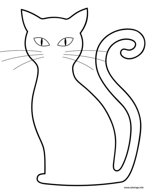 Coloriage chat noir halloween à imprimer Black Cat Printable, Black Cat Drawing, Moldes Halloween, Cat Coloring Pages, Cat Quilt Patterns, Halloween Coloring Sheets, Cat Template, Halloween Printables Free, Cat Printable