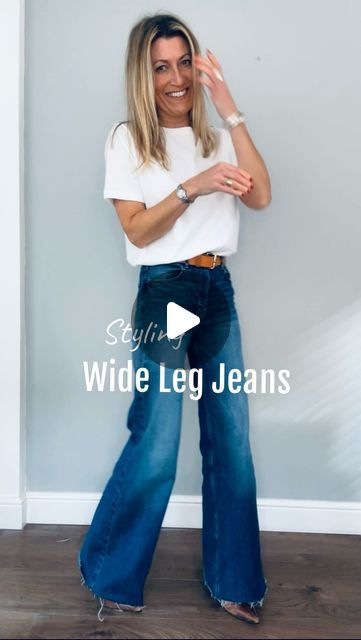 High Waisted Wide Leg Jeans Outfit Chic, Wide Leg Jeans With Heels, Wide Leg High Waist Jeans Outfit, Wide Leg Jeans Work Outfit, Wide Leg Jeans With Boots, Jeans Wide Leg Outfits, High Rise Wide Leg Jeans Outfit, Jeans And Jumper Outfit, High Waisted Wide Leg Jeans Outfit