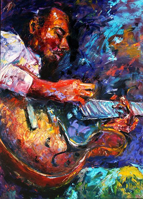 Abstract Impressionist Musicians Jazz Paintings Music Painting "Guitar Man" by Debra Hurd- 36"x24" Oil on Canvas/sold Debra Hurd, Painting Guitar, Music Art Painting, Jazz Painting, Musician Art, Jazz Art, Music Painting, Texas Artist, Guitar Music