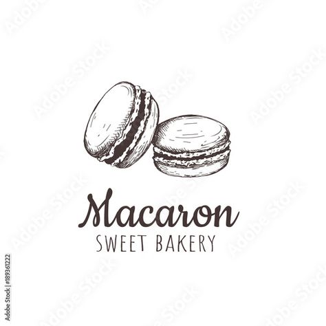 Macaron Sweet, Sweet Bakery, Hand Drawing, Travel Tattoo, Macaroons, Macaroni, Macarons, Adobe Stock, Drawing Sketches