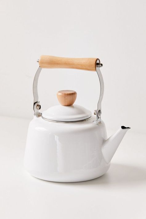 Enamel Tea Kettle | Urban Outfitters Cookware Photography, Assiette Design, Outdoor Kitchen Appliances, Glass And Aluminium, Tea Maker, Cast Iron Cookware, Kitchen Area, Tea Kettle, Kitchen Sets