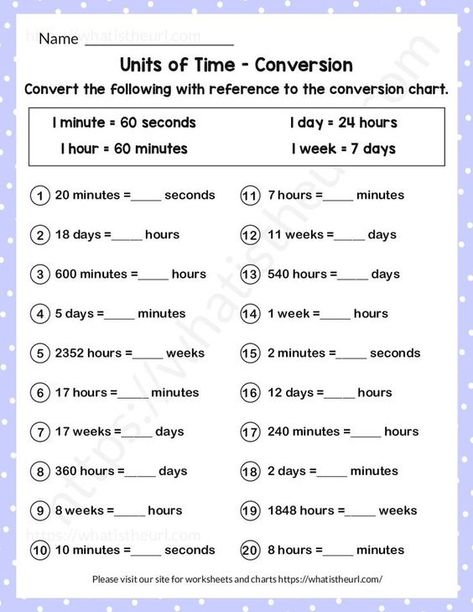 This is our 5th exercise on conversion with units of time.  For example, there will be a question like this “20 minutes =_____ seconds” The students need to convert the 20 minutes to x seconds.  The concept used in it is based on minutes, hours, days, and weeks.Please download the PDF Units of Time Conversion with Hours, Minutes, Day and Week-Exercise 5 Units Of Time, Time Conversion, Unit Of Time, Unit Converter, Mathematics Worksheets, Time Worksheets, Unit Conversion, Vocabulary Worksheets, Scientific Method