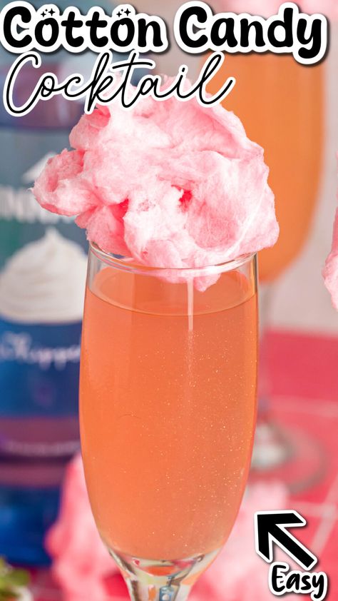 "Discover the delightful Cotton Candy Cocktail, a whimsical drink that blends the sweetness of cotton candy with your favorite spirits. Perfect for parties and special occasions, this vibrant cocktail is sure to impress with its unique presentation and delicious taste. Cotton Candy Drinks Alcohol, Cotton Candy Shots, Cotton Candy Recipe, Cotton Candy Drinks, Cotton Candy Cocktail, Candy Shots, Low Sugar Drinks, Summer Beverages, 21 Bday