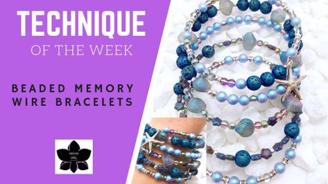 Learn how to Make Memory Wire Bracelets! Bracelets Diy Easy, Memory Wire Bracelets Tutorial, Memory Wire Bracelets Diy, Wire Bracelets Diy, Wire Bracelet Tutorial, Easy Beading Tutorials, Beaded Jewelry Making, Beads Jewelry Making Tutorials, Easy Beading