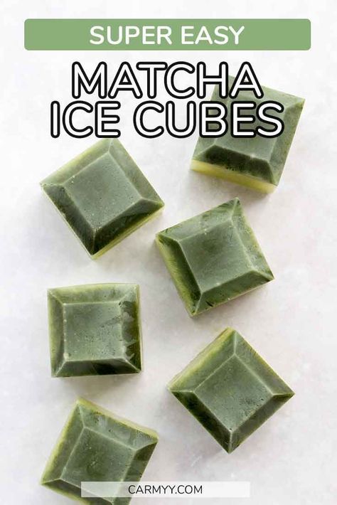 Skip your regular ice cubes and swap in these Matcha Ice Cubes for your next iced matcha latte! Matcha Ice Cubes, Matcha Water, Ice Cube Melting, What Is Matcha, Types Of Ice, How To Make Matcha, Vietnamese Iced Coffee, Matcha Milk, Coffee Ice Cubes