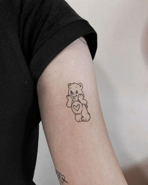 Pink Care Bear Tattoo, Tiny Care Bear Tattoo, Share Bear Tattoo, Lucky Care Bear Tattoo, Love A Lot Care Bear Tattoo, Carebares Tattoo, Cheer Bear Tattoo, Lotso Bear Tattoo, Care Bear Heart Tattoo