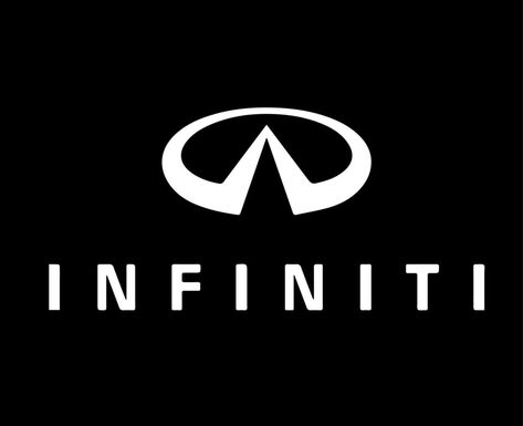 Infiniti Brand Logo Car Symbol With Name White Design Japan Automobile Vector Illustration With Black Background Infinity Car, Car Symbol, Logo Moodboard, Logo Infinity, Car Symbols, Infinity Logo, Logo Car, Instagram Logo, Infiniti Logo